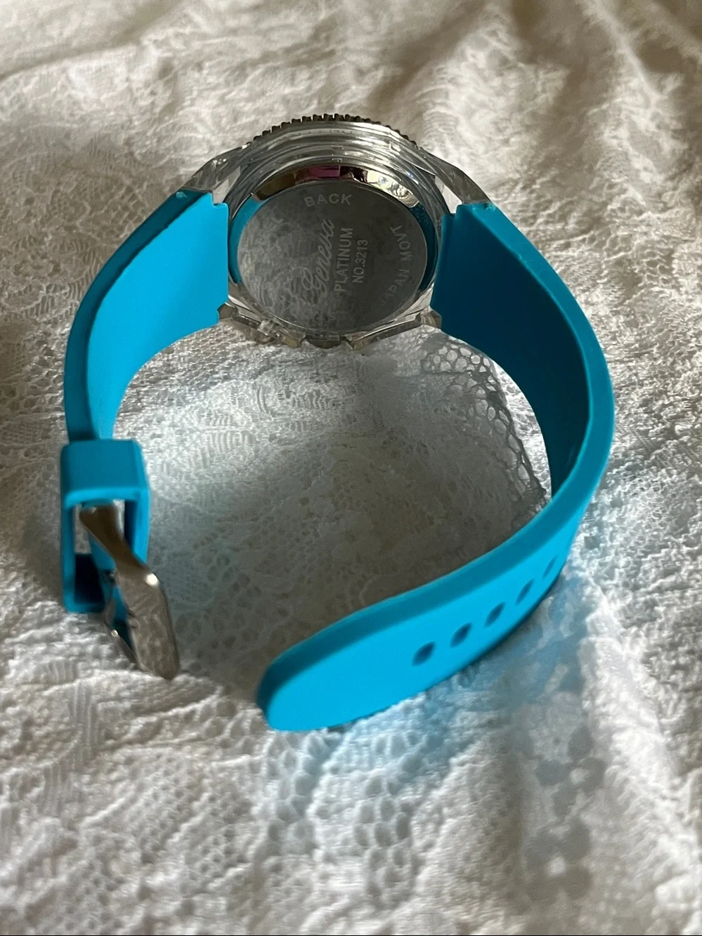 Geneva Blue Crystal Bezel Fashion Watch